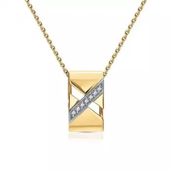 Золотая подвеска с фианитами