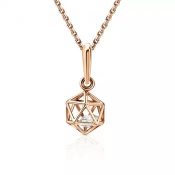 Золотая подвеска с фианитами