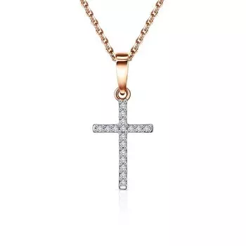 Золотая подвеска с фианитами