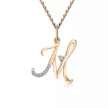 Золотая подвеска с фианитами