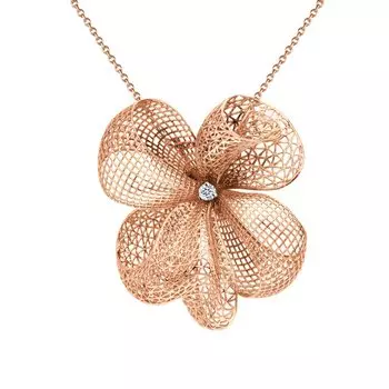 Золотая подвеска с фианитами