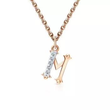 Золотая подвеска с фианитами