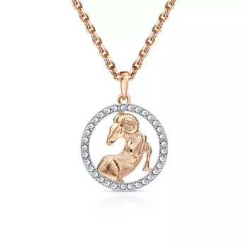 Золотая подвеска с фианитами