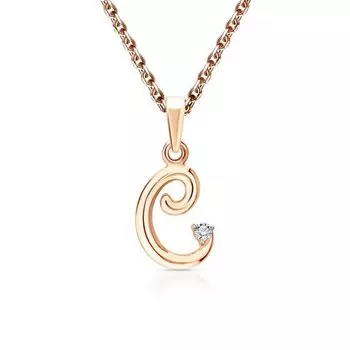 Золотая подвеска с фианитами