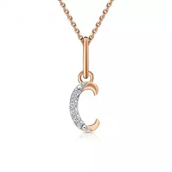 Золотая подвеска с фианитами