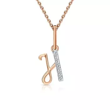 Золотая подвеска с фианитами