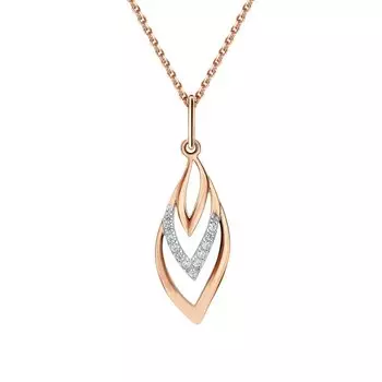 Золотая подвеска с фианитами