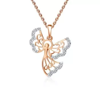 Золотая подвеска с фианитами