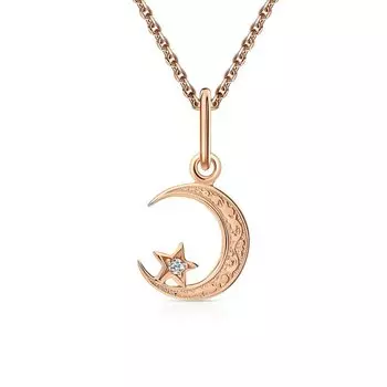 Золотая подвеска с фианитами