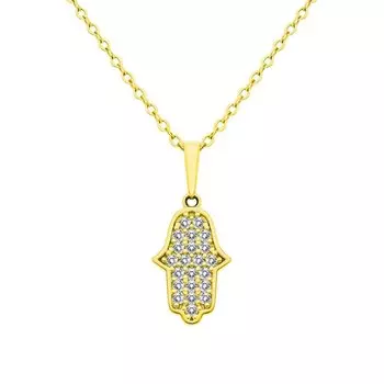 Золотая подвеска с фианитами