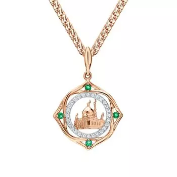 Золотая подвеска с фианитами