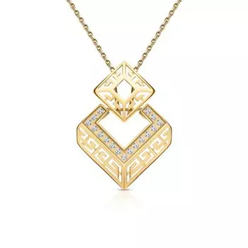 Золотая подвеска с фианитами