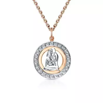 Золотая подвеска с фианитами