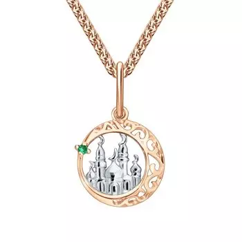 Золотая подвеска с фианитами