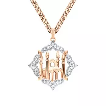 Золотая подвеска с фианитами