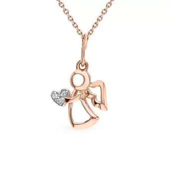 Золотая подвеска с фианитами