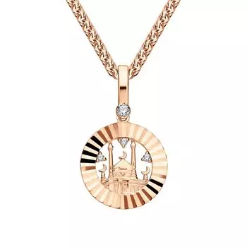 Золотая подвеска с фианитами