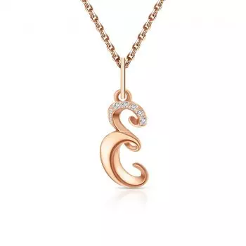 Золотая подвеска с фианитами