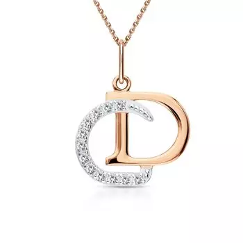 Золотая подвеска с фианитами