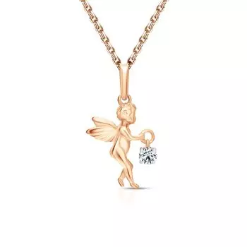 Золотая подвеска с фианитами