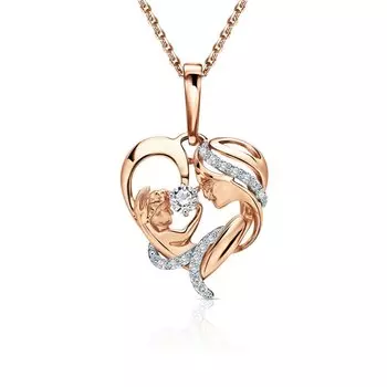 Золотая подвеска с фианитами