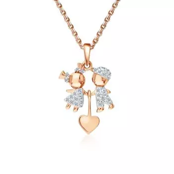 Золотая подвеска с фианитами