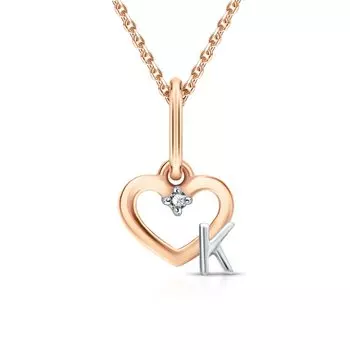 Золотая подвеска с фианитами