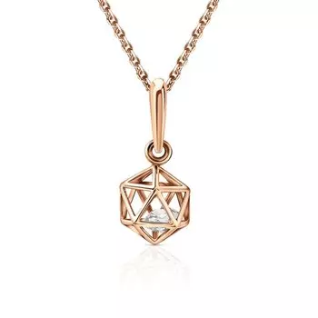 Золотая подвеска с фианитами