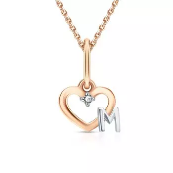 Золотая подвеска с фианитами