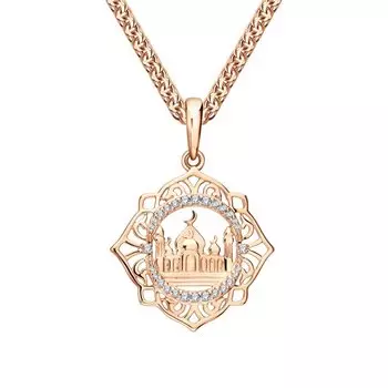 Золотая подвеска с фианитами