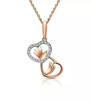 Золотая подвеска с фианитами