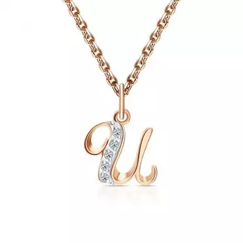 Золотая подвеска с фианитами