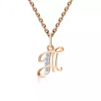 Золотая подвеска с фианитами