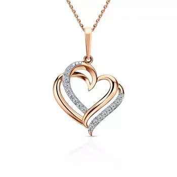 Золотая подвеска с фианитами