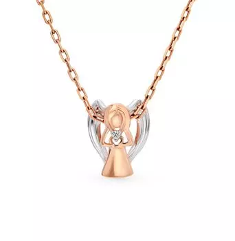 Золотая подвеска с фианитами