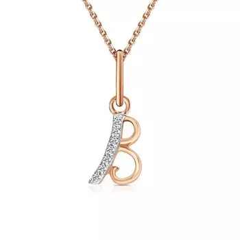 Золотая подвеска с фианитами