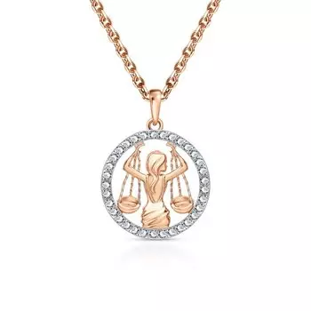 Золотая подвеска с фианитами