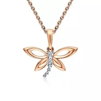 Золотая подвеска с фианитами