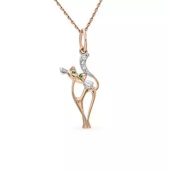 Золотая подвеска с фианитами