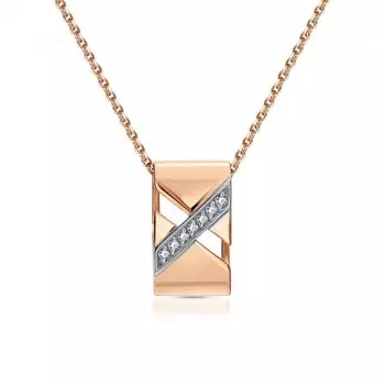 Золотая подвеска с фианитами