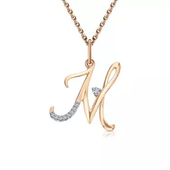 Золотая подвеска с фианитами