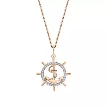 Золотая подвеска с фианитами