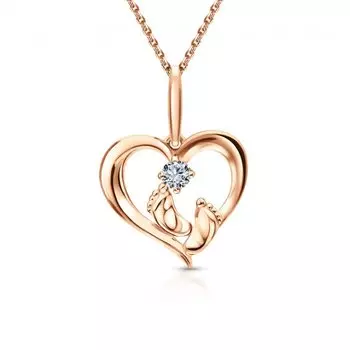 Золотая подвеска с фианитами