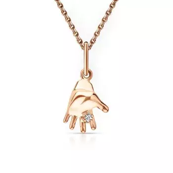 Золотая подвеска с фианитами