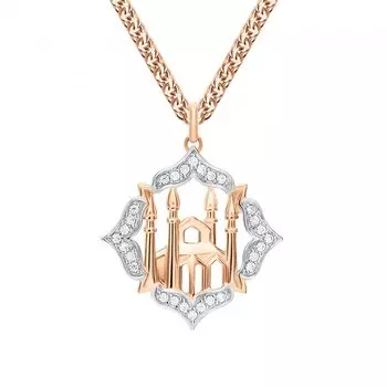 Золотая подвеска с фианитами