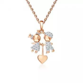 Золотая подвеска с фианитами