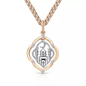 Золотая подвеска с фианитами