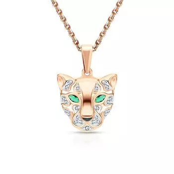 Золотая подвеска с фианитами и ситаллами