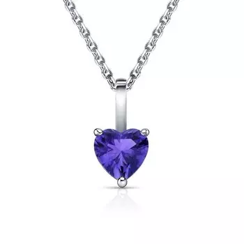 Золотая подвеска с фианитами и ситаллом танзанит