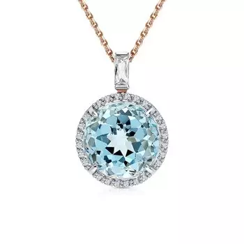 Золотая подвеска с фианитами и топазами природными